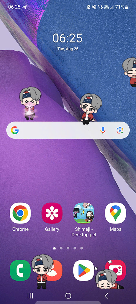 V - TinyTan Shimeji on Mobile