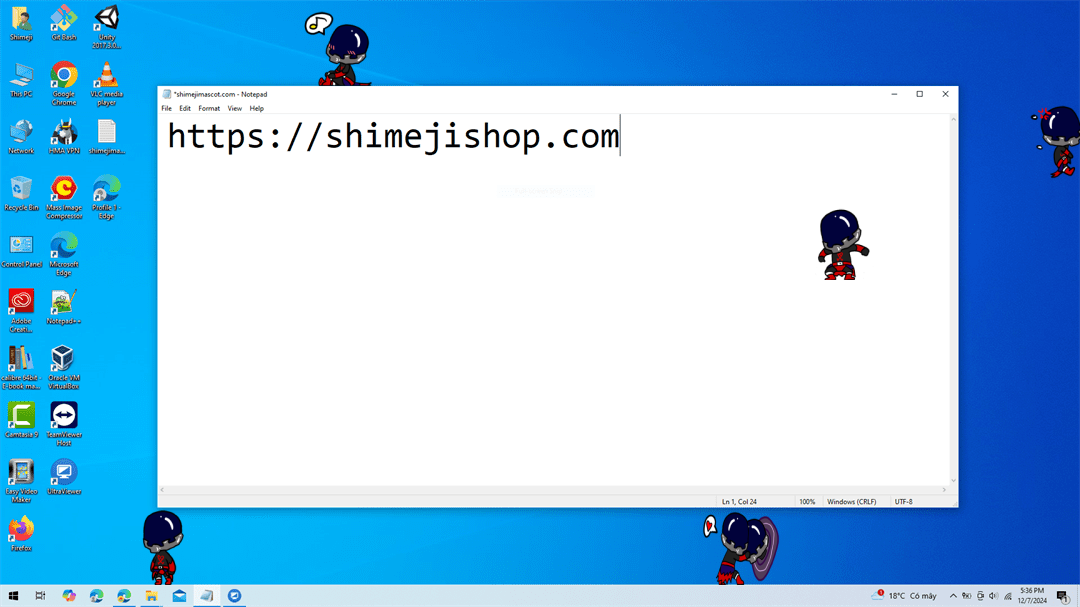 Vanitas Shimeji on Desktop