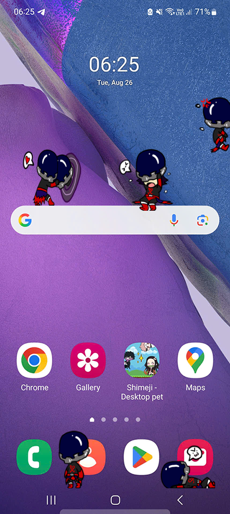 Vanitas Shimeji on Mobile