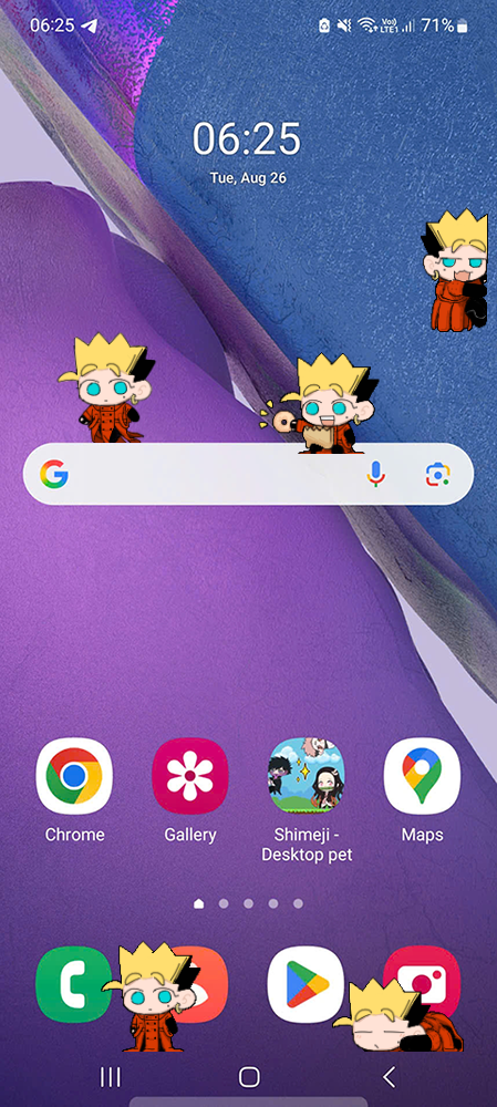 Vash the Stampede Shimeji on Mobile