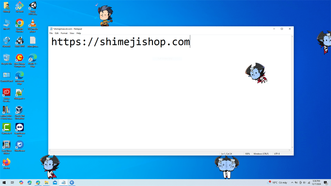 Vlad Plasmius Shimeji on Desktop