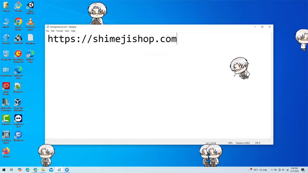 Vyn Shimeji on Desktop