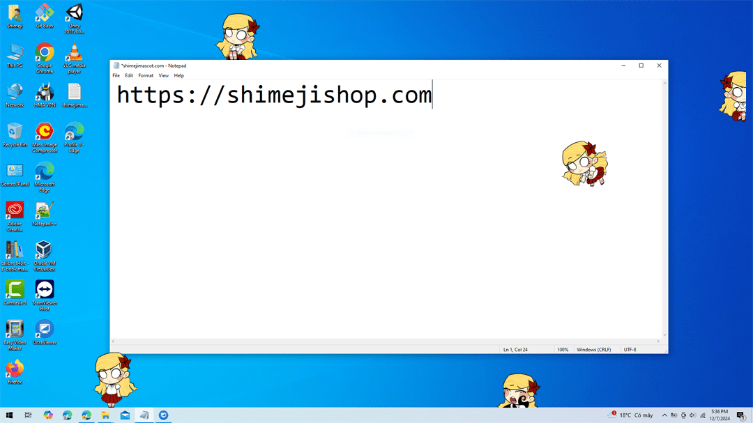Wendy Shimeji on Desktop