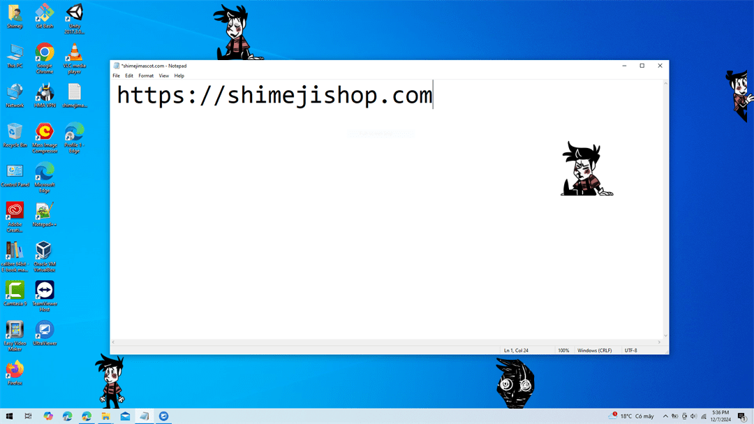 Wes Shimeji on Desktop