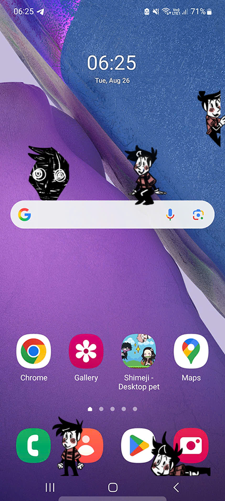 Wes Shimeji on Mobile