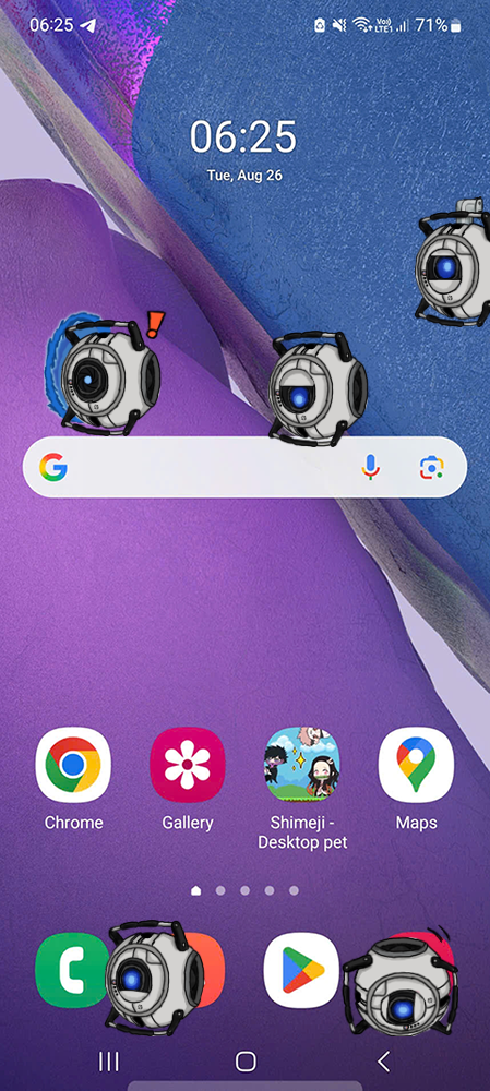 Wheatley Shimeji on Mobile
