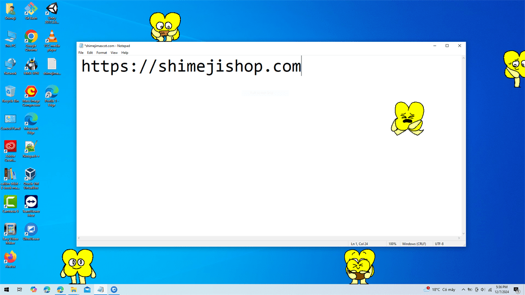 X Shimeji on Desktop