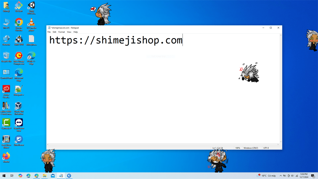 Xemnas Shimeji on Desktop