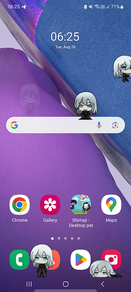 Yazoo Shimeji on Mobile