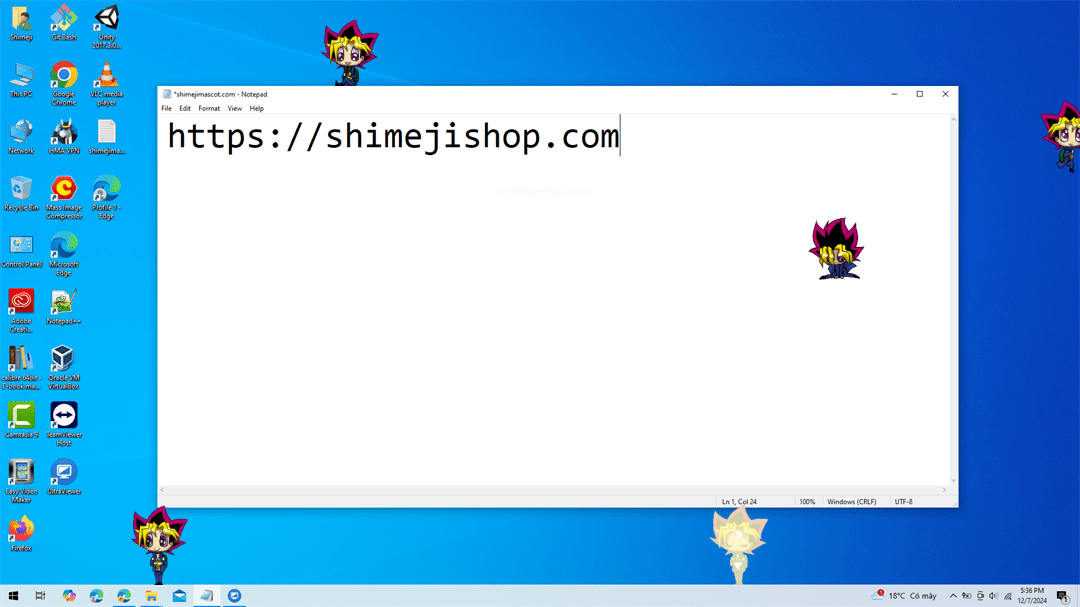 Yugi Shimeji on Desktop