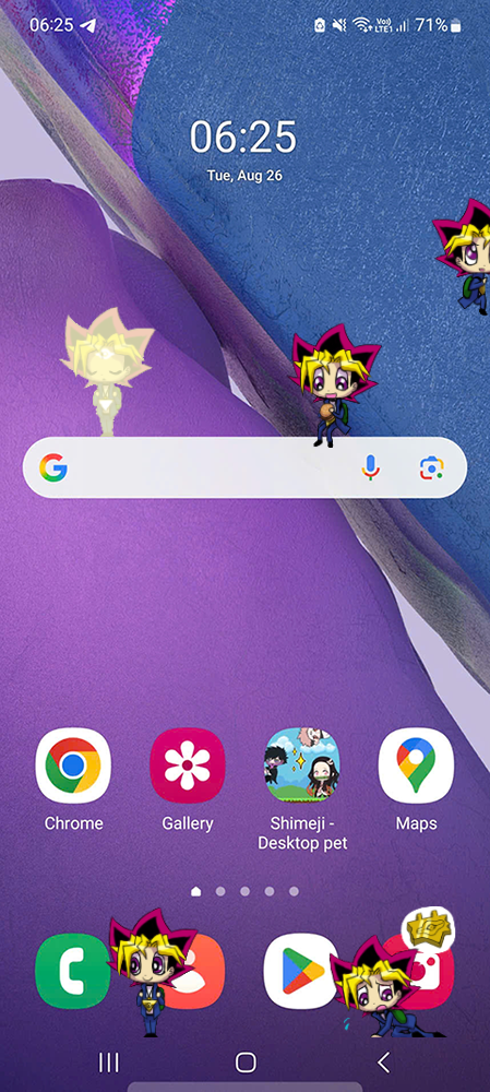 Yugi Shimeji on Mobile