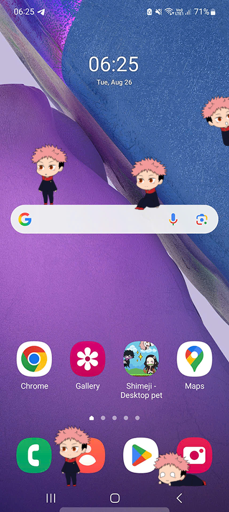 Yuji Itadori Shimeji on Mobile