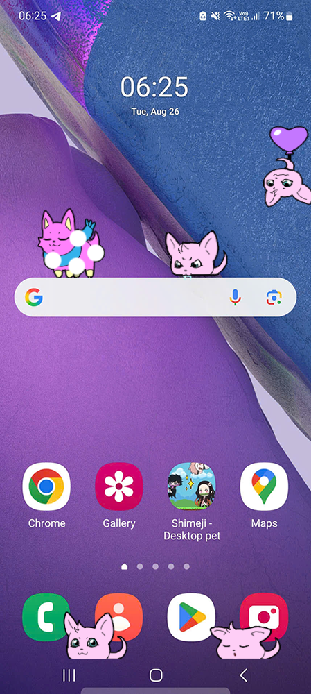 Yumon Shimeji on Mobile