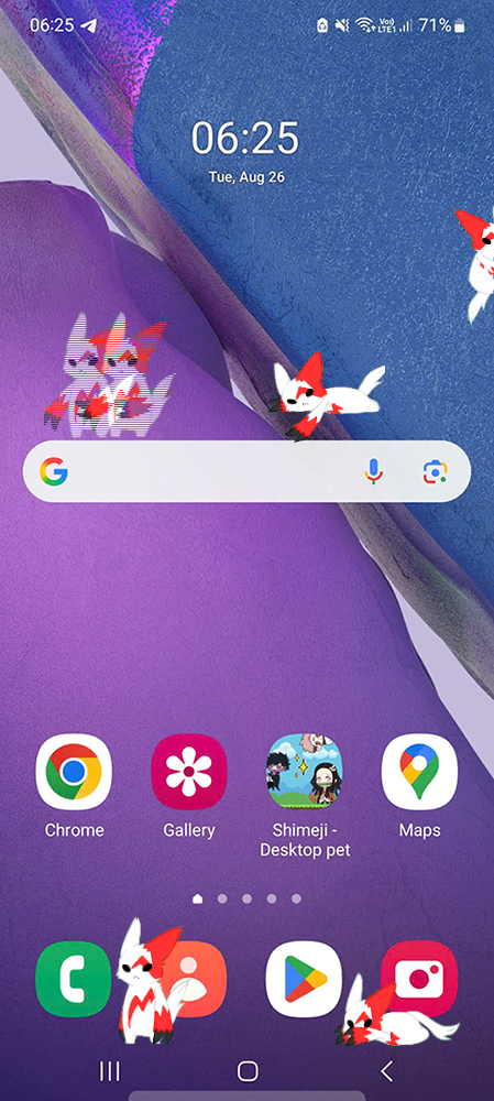 Zangoose Shimeji on Mobile