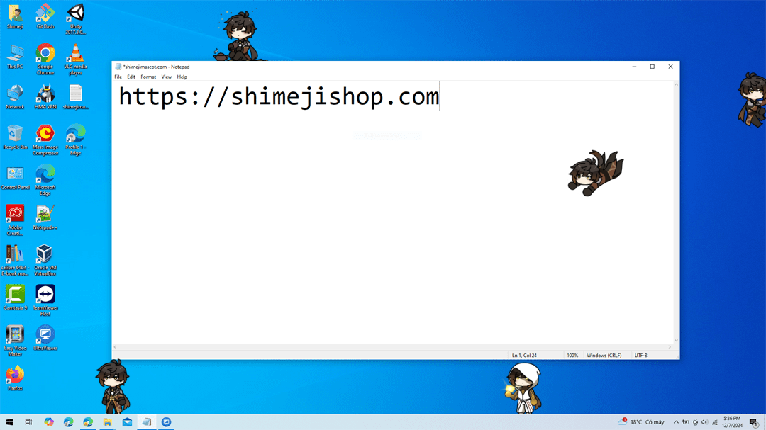 Zhongli Shimeji on Desktop