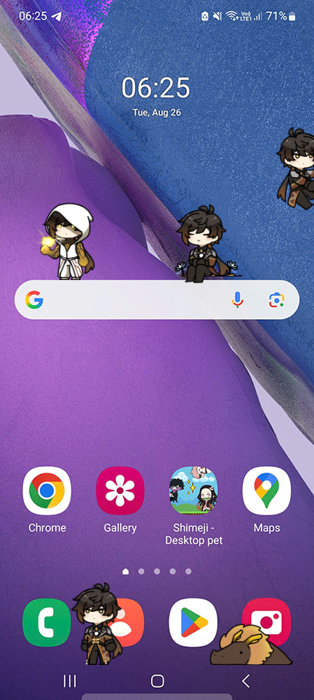 Zhongli Shimeji on Mobile