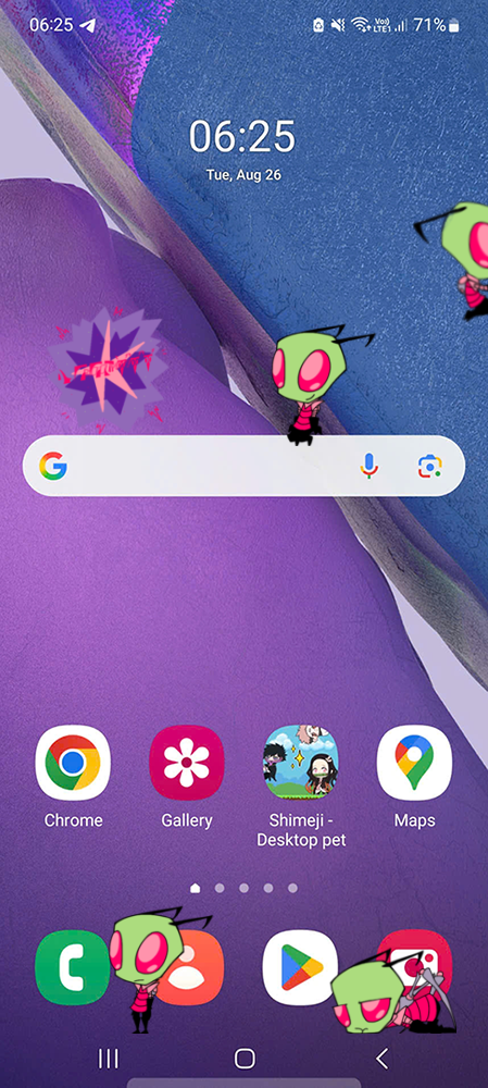Zim Shimeji on Mobile