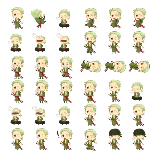 Zoro Shimeji Sprite Preview