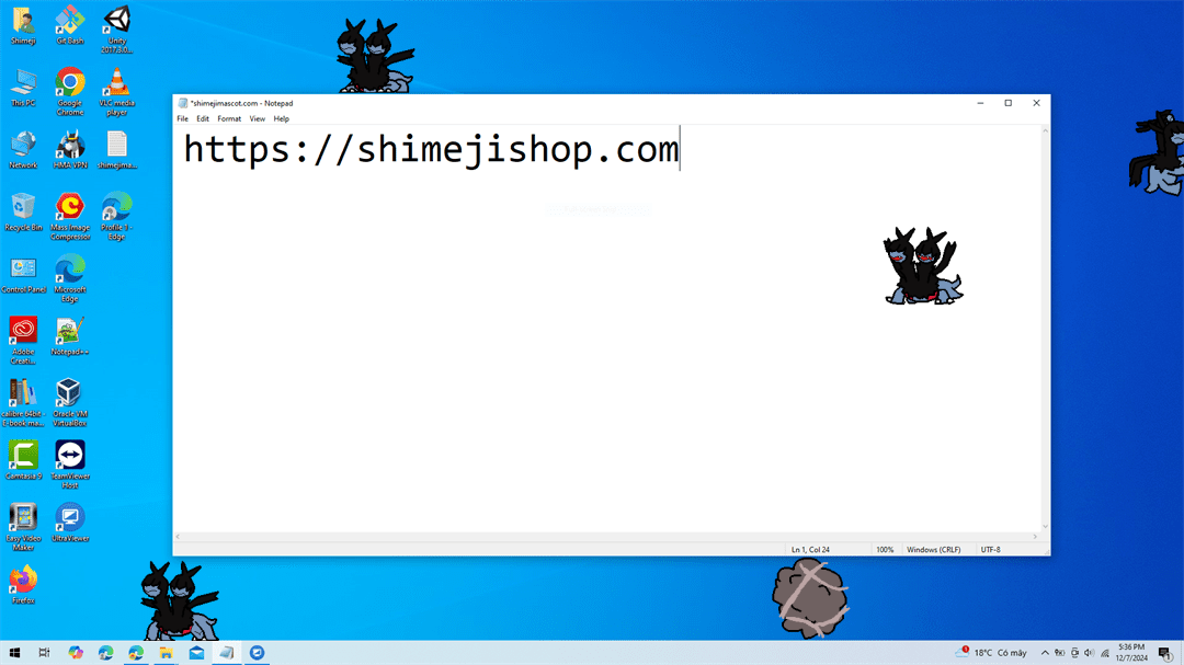 Zweilous Shimeji on Desktop