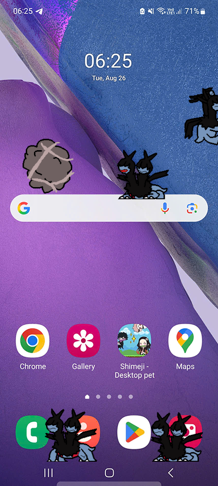 Zweilous Shimeji on Mobile