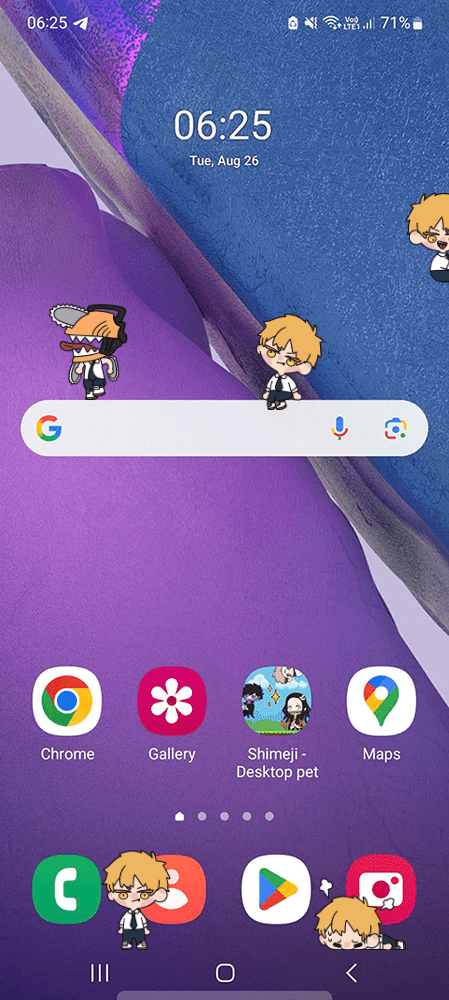 Denji Shimeji on Mobile