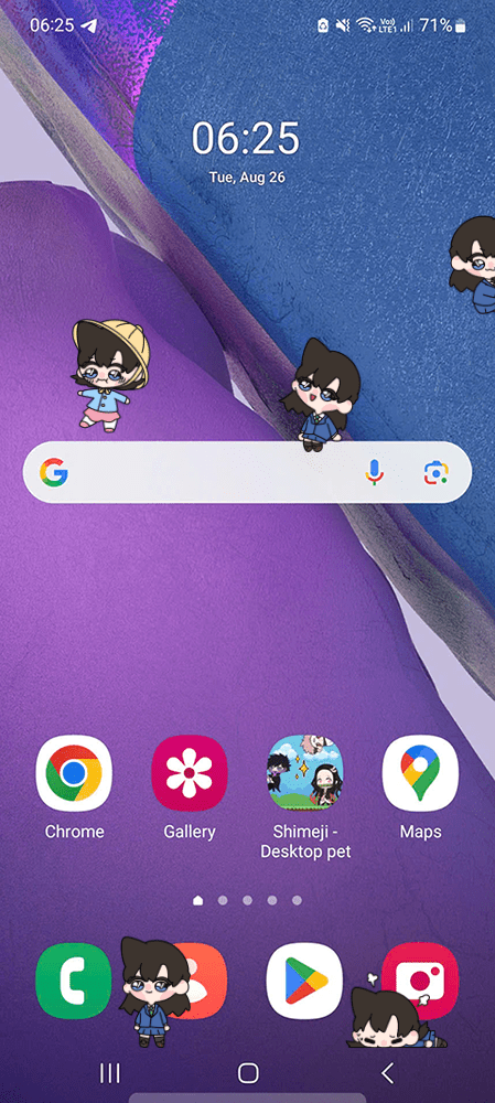 Ran Mouri Shimeji on Mobile