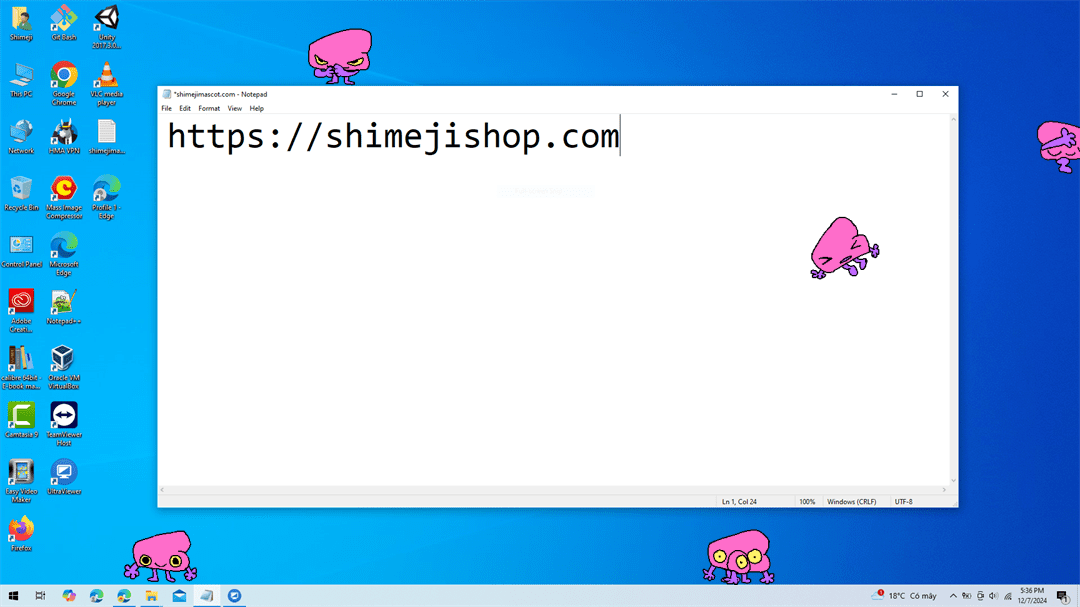 Beef Shimeji on Desktop