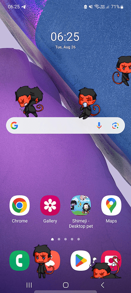 Azazel Shimeji on Mobile