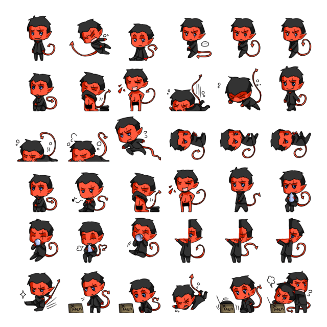 Azazel Shimeji Sprite Preview