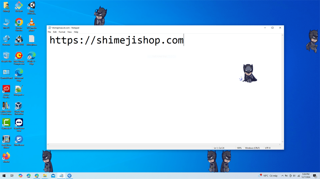 Batman Shimeji on Desktop
