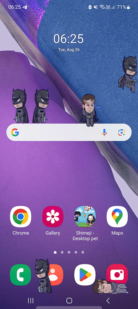 Batman Shimeji on Mobile