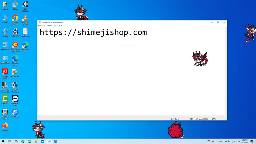 Husker Shimeji on Desktop