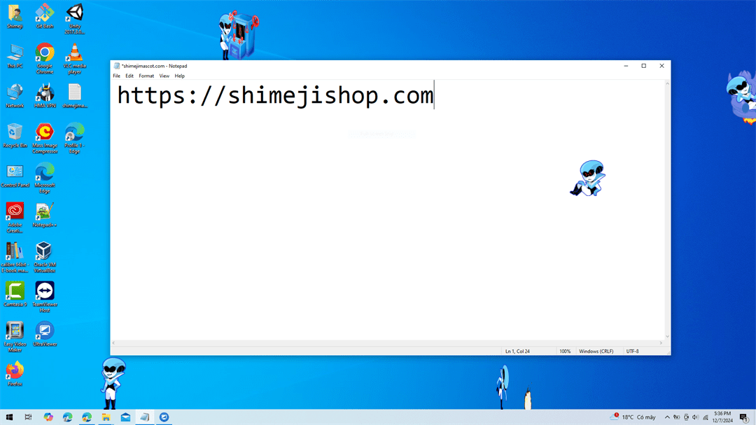 Queen Shimeji on Desktop