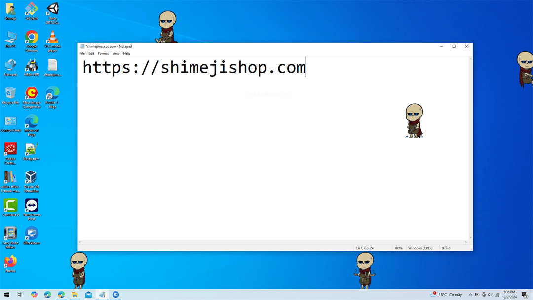 Sanzu Shimeji on Desktop