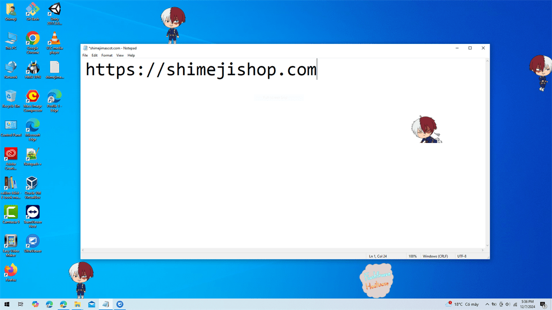 Shoto Todoroki Shimeji on Desktop