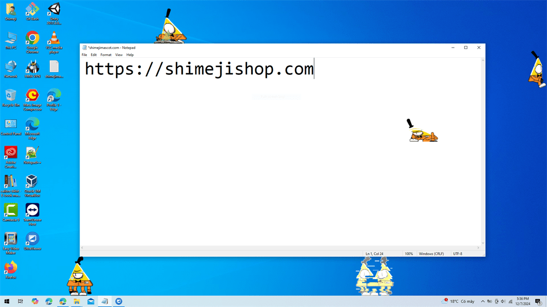 Bill Cipher Shimeji on Desktop
