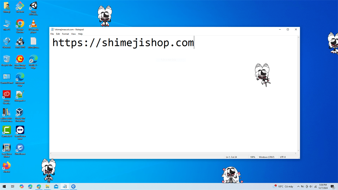 Carmilla Carmine Shimeji on Desktop