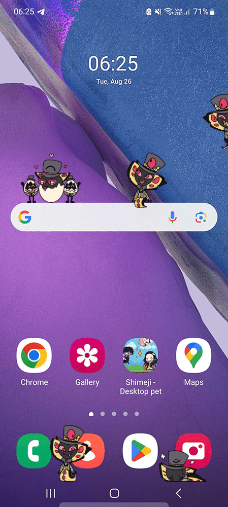 Sir Pentious Shimeji on Mobile