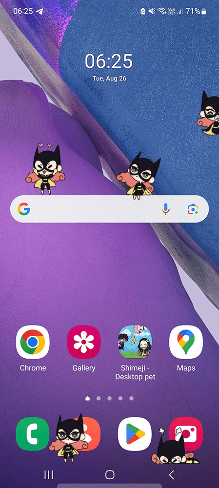 Batgirl Shimeji on Mobile