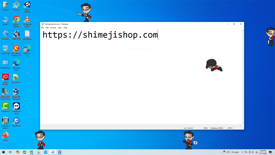 Medic Shimeji on Desktop