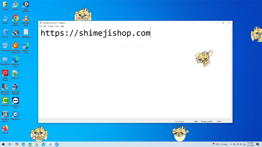 Speaker of God Shimeji on Desktop