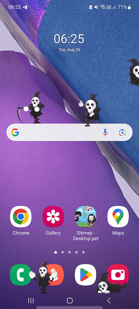 Lord Death Shimeji on Mobile