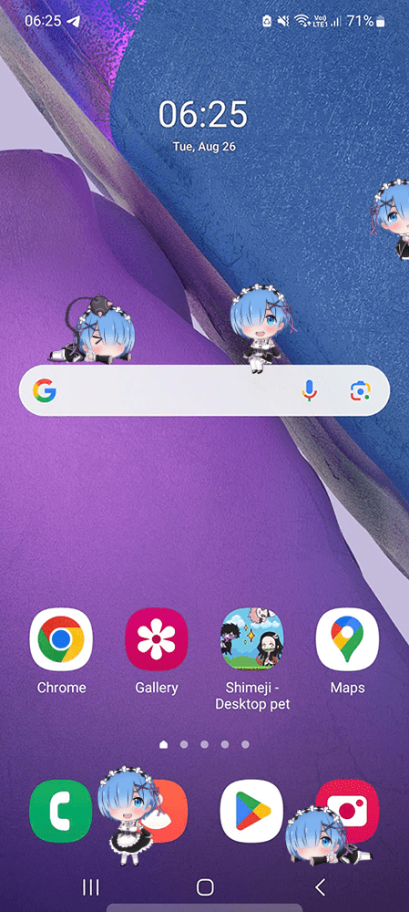 Rem Shimeji on Mobile