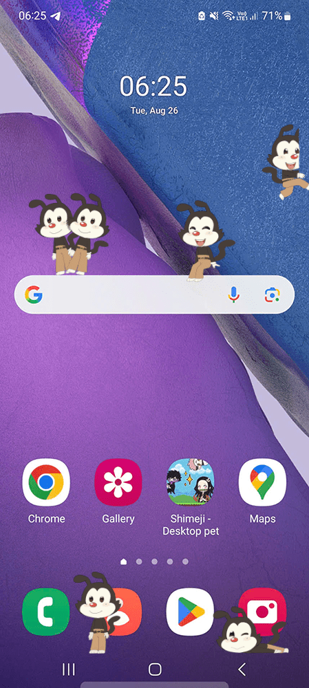 Yakko Warner Shimeji on Mobile