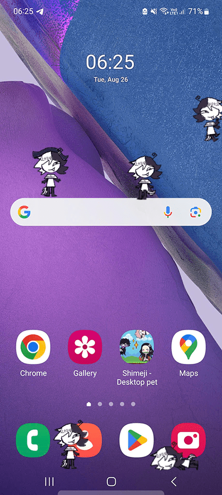 Zip Shimeji on Mobile