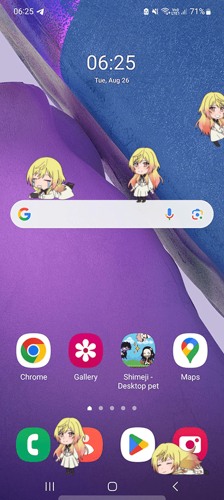 Mei Kinosaki Shimeji on Mobile
