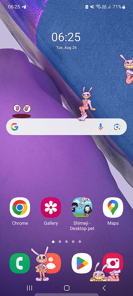 Jax Shimeji on Mobile