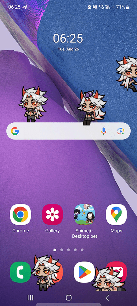 Arataki Itto Shimeji on Mobile