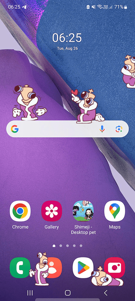 Kinger Shimeji on Mobile