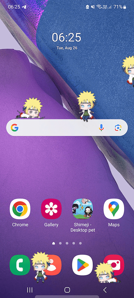 Minato Namikaze Shimeji on Mobile